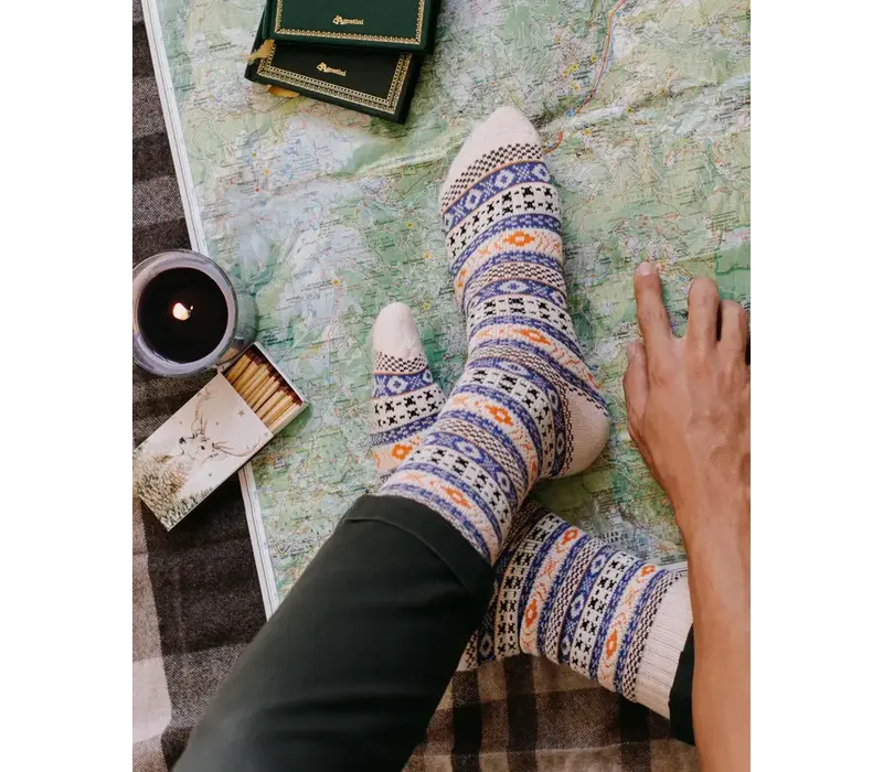 Polar Star Blue Multi AZTEC  Warm Socks