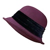Seeberger Seeberger 019877 Wine Woolfelt Cloche Velvet Trim Seeberger Seeberger 019877 Wine Woolfelt Cloche Velvet Trim