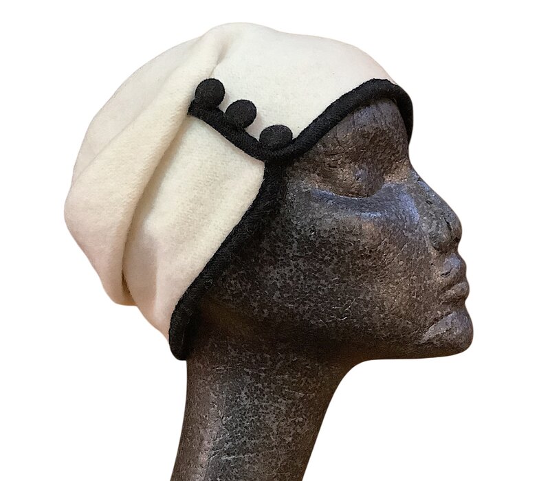 Seeberger 019838 Off-White Boiled Wool w/Buttons