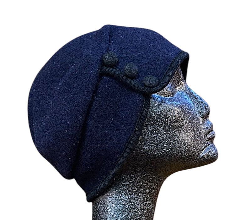 Seeberger 019838 Navy Boiled Wool w/Buttons