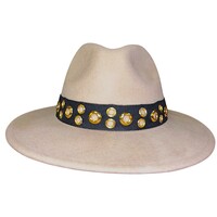 Seeberger 019873 Camel Woolfelt Eyelet Fedora