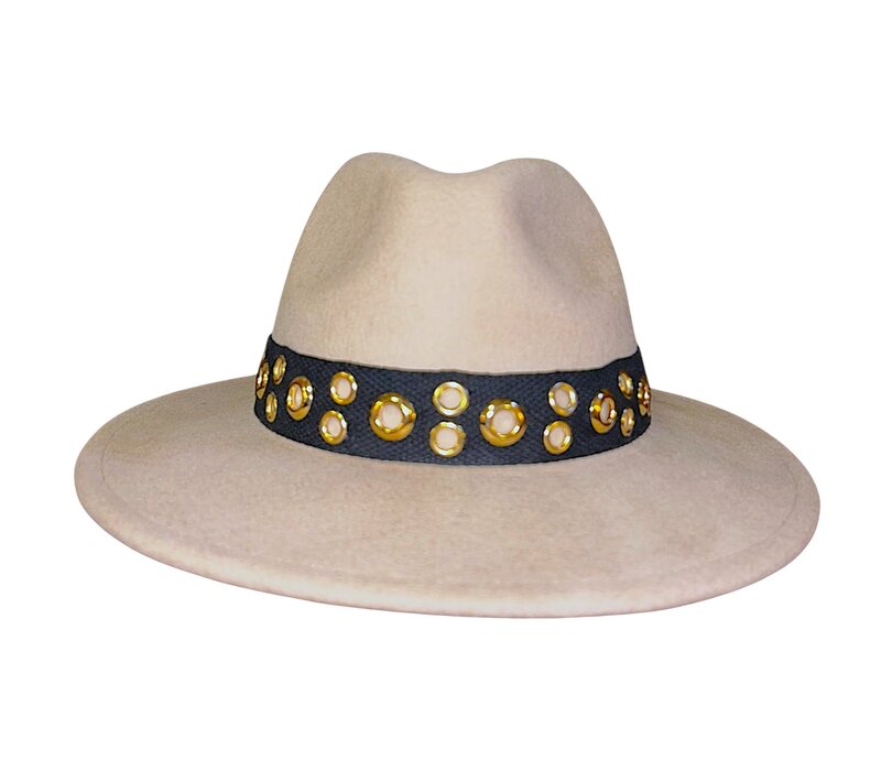 Seeberger 019873 Camel Woolfelt Eyelet Fedora