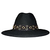 Seeberger Seeberger 019873 Black Woolfelt Eyelet Fedora Seeberger Seeberger 019873 Black Woolfelt Eyelet Fedora