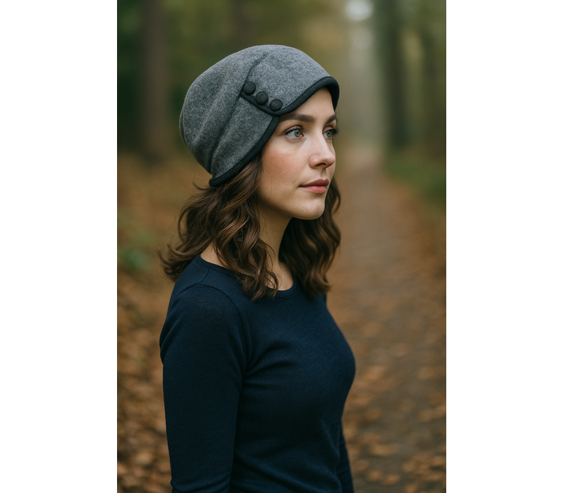 Seeberger 019838 Anthracite Boiled Wool w/Buttons