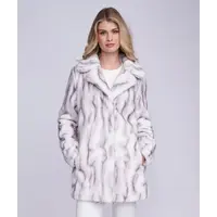 Pia Rossini MARILYN Faux Fur Silver Grey  Coat