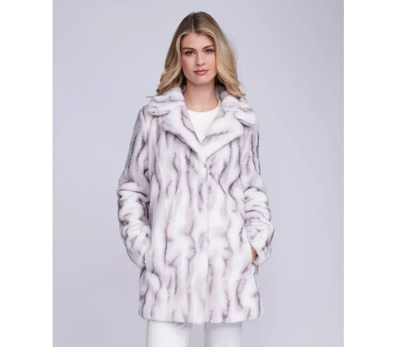 Pia Rossini MARILYN Faux Fur Silver Grey  Coat