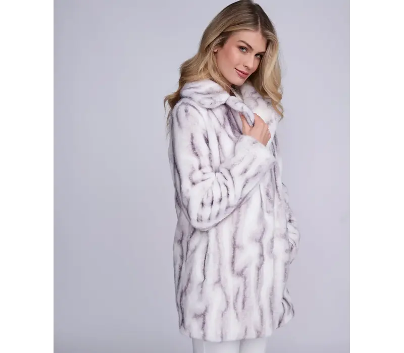 Pia Rossini MARILYN Faux Fur Silver Grey  Coat