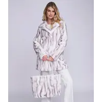 Pia Rossini MARILYN Faux Fur Silver Grey  Coat