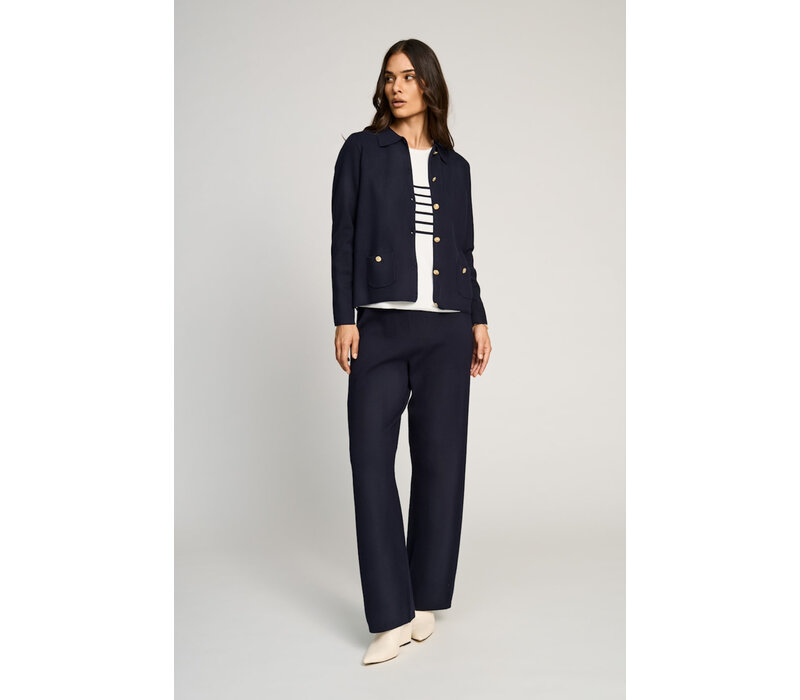 Micha 121 871 Navy Wide Leg Sporty Pants