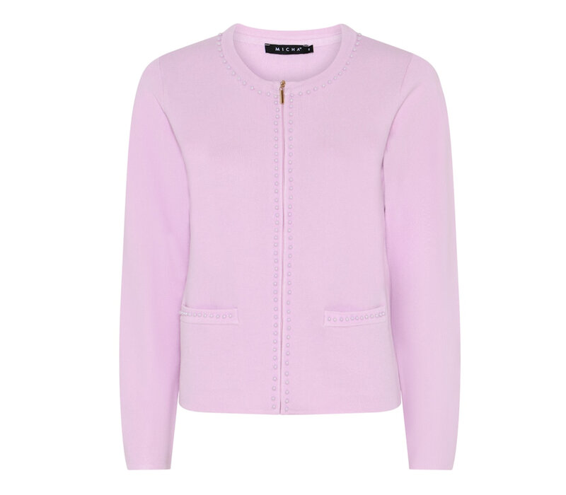 Micha 143 286 Soft Rose Zip up Cardigan