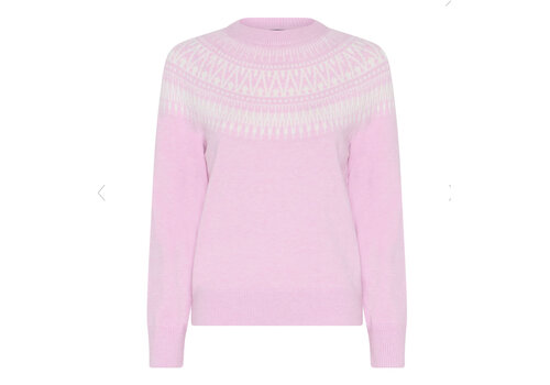 Micha S/S Micha 180 153 Rose/Off White Knit Sweater