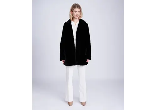 PIA ROSSINI A/W Pia Rossini KENNEDY Black Faux Fur Coat