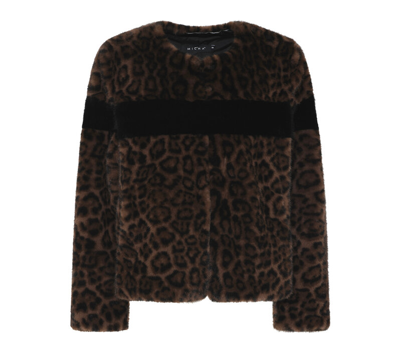 Micha 143 235 Leopardprint Faux Fur Jacket