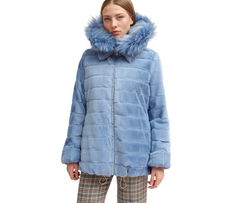 Tinta FISTERRA Reversible Blue faux fur Coat