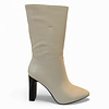 REDZ A1005K Beige 10cm Heel Mid Calf Boot