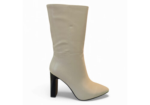 REDZ REDZ A1005K Beige 10cm Heel Mid Calf Boot