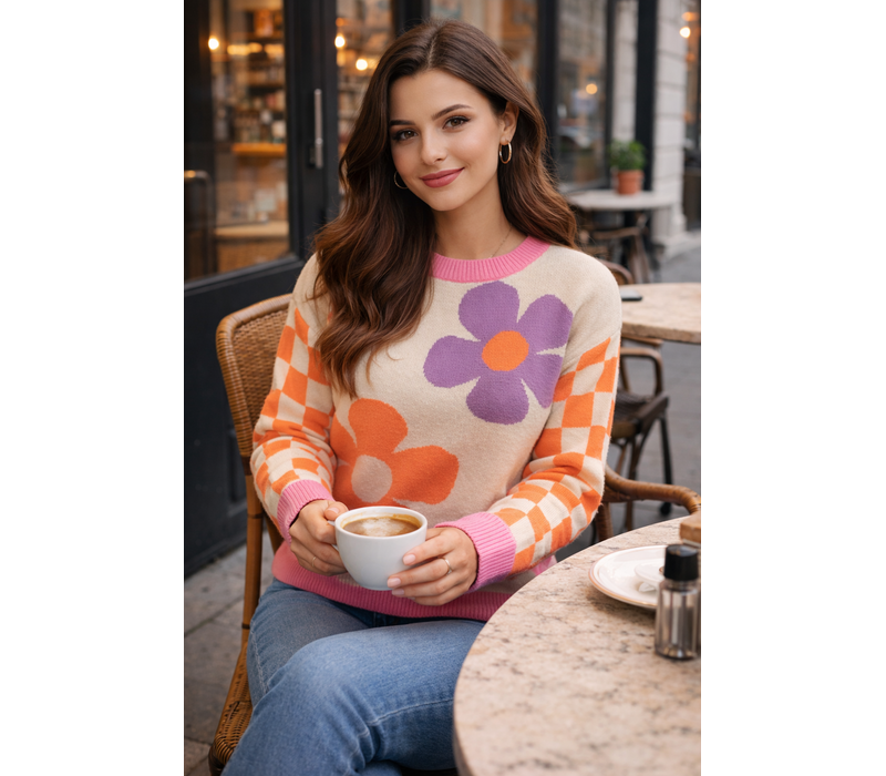 MD’M 3.50.210.10 Beige Daisy Sweater