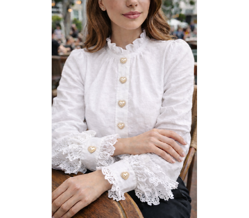 Button Cover LOVEY DOVEY Crystal Heart