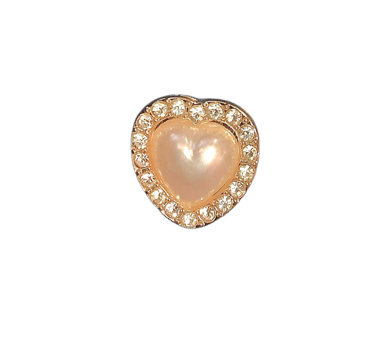 Button Cover LOVEY DOVEY Crystal Heart