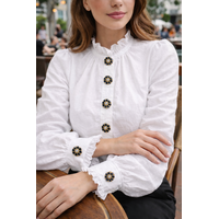 Button Cover LYRA Navy Crystal Flower