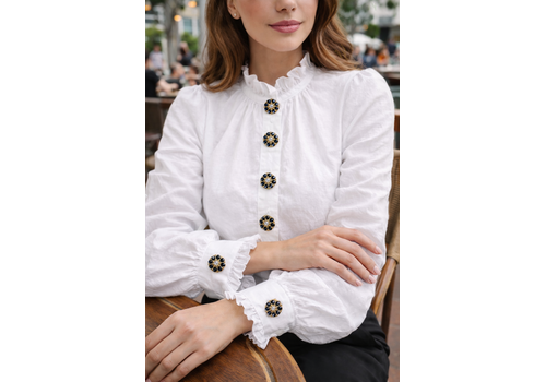 Button Covers Button Cover LYRA Navy Crystal Flower