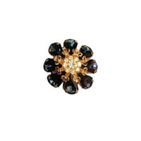 Button Cover LYRA Navy Crystal Flower