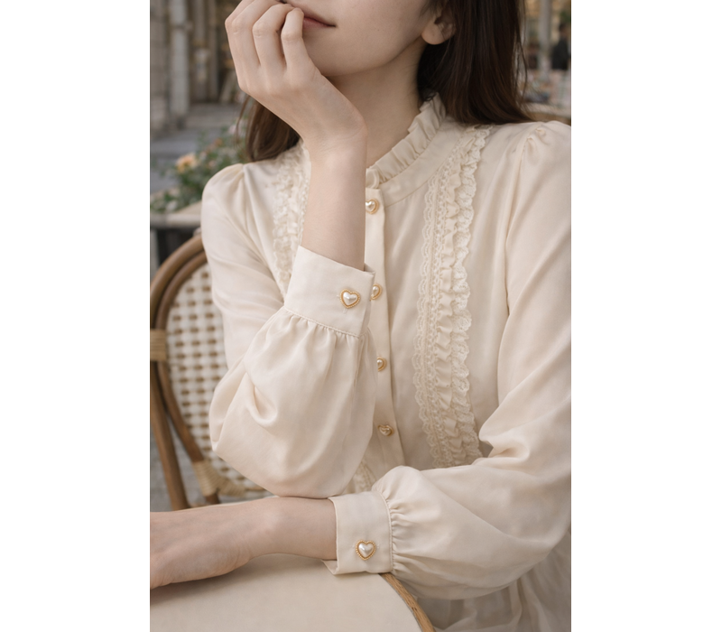 Button Cover POPHEART Pearly Heart