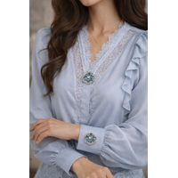 Button Cover AZURE large Glass Flower