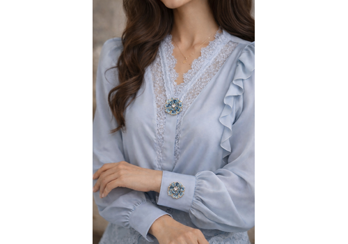 Button Covers Button Cover AZURE large Glass Flower