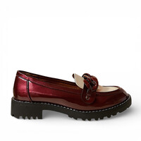 REDZ 187 Wine/Cream Chain Loafer