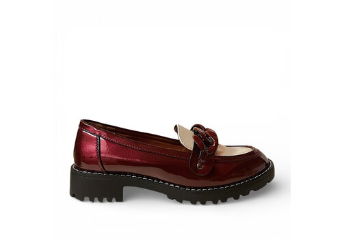 REDZ REDZ 187 Wine/Cream Chain Loafer