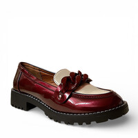 REDZ 187 Wine/Cream Chain Loafer