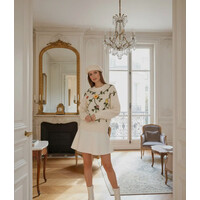 Mooya FM001 Cream Embroidered Sweater