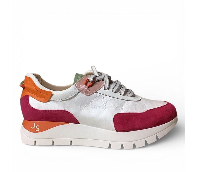 Jose Saenz 2287 Wht/Pink/Orn Laced Sneakers
