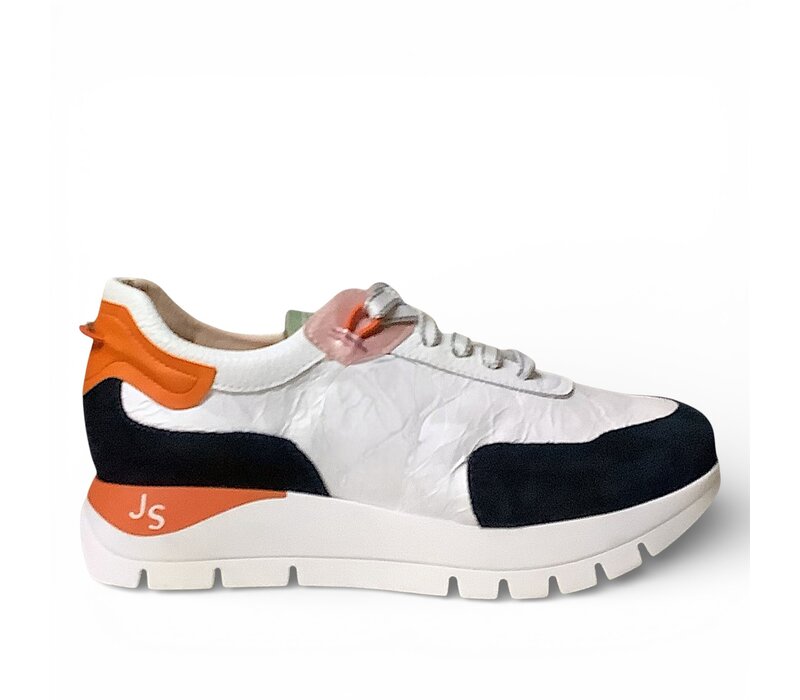 Jose Saenz 2287 Wht/Navy/Orn Laced Sneakers