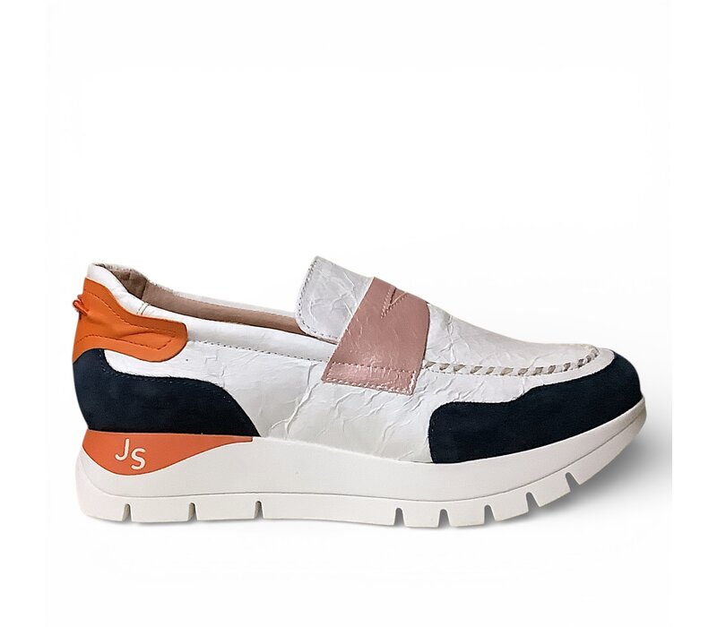 Jose Saenz 2290 Wht/Navy/Orn Slip-ons
