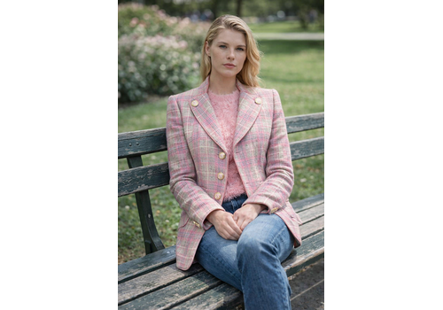 Bariloche Bariloche ESENCIA Pale Pink Check Blazer