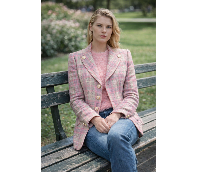 Bariloche ESENCIA Pale Pink Check Blazer