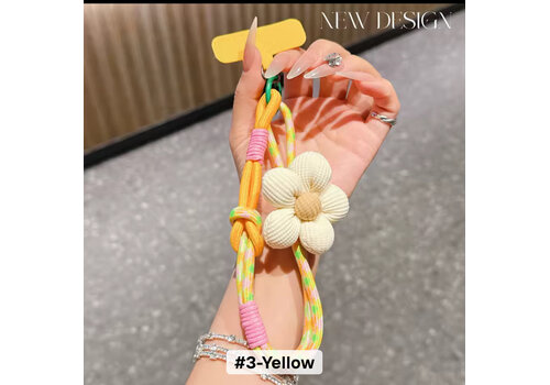 Footprints Mobile Phone Yellow Lanyard Wrist Strap