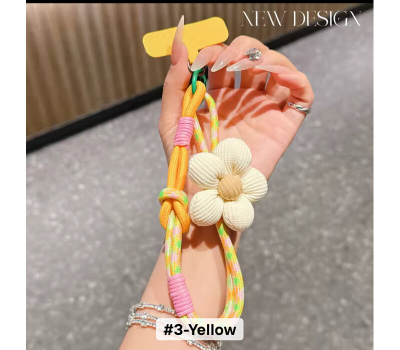 Mobile Phone Yellow Lanyard Wrist Strap