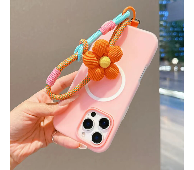 Mobile Phone Orange Lanyard Wrist Strap