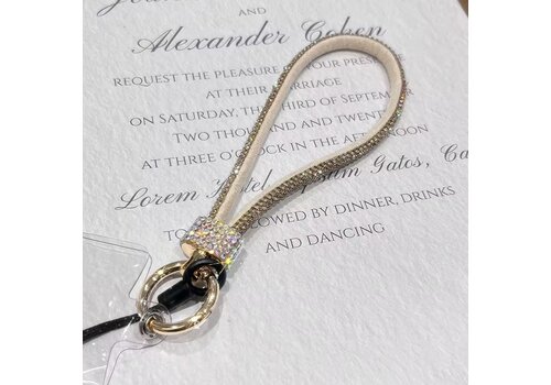 Footprints Mobile Phone Gold Bling Wrist Strap