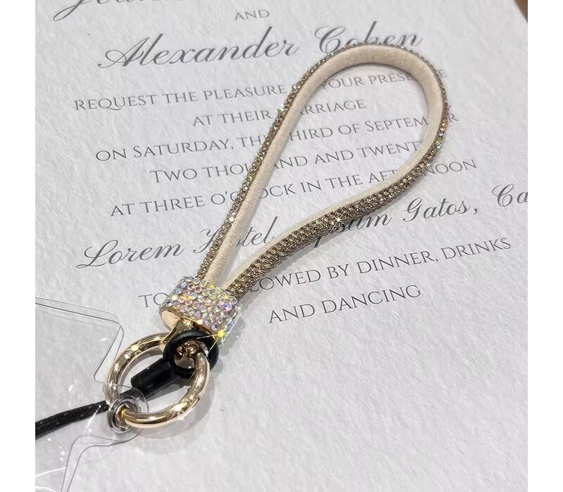 Mobile Phone Gold Bling Wrist Strap