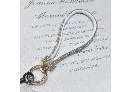 Footprints Mobile Phone Silver Bling Wrist Strap