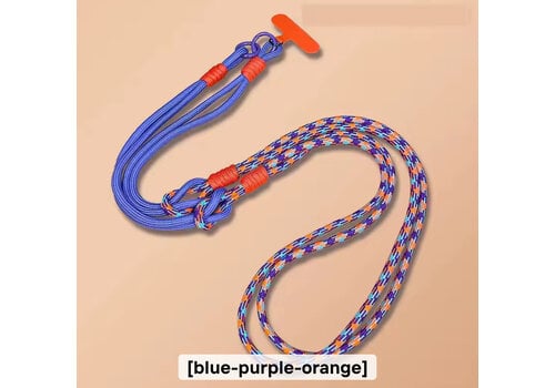 Footprints Mobile Phone Purple/Orange X-Body Lanyard