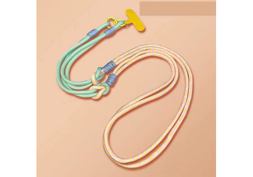 Footprints Mobile Phone Green/Yellow X-Body Lanyard