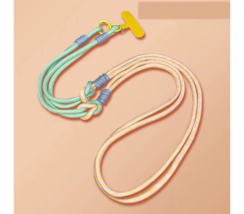 Mobile Phone Green/Yellow X-Body Lanyard