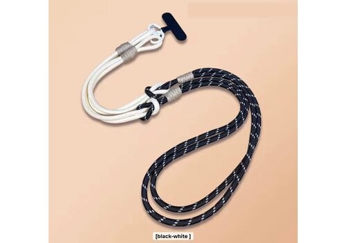 Footprints Mobile Phone Black/White  X-Body Lanyard