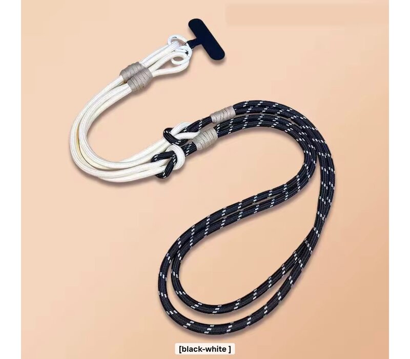 Mobile Phone Black/White  X-Body Lanyard