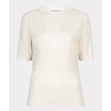 EsQualo S/S Esqualo 02034 Cream s/slve Top w/Diamontè